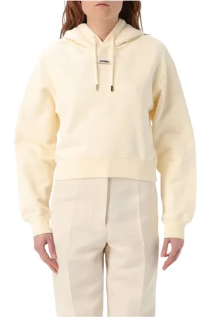 Jacquemus Sweathshirts & Hoodies, Dame, , M, Uld, Ivory Afslappet Fit Hættetrøje