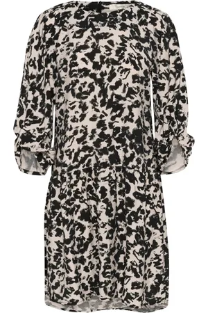INWEAR Kjole, Dame, Flerfarvet, XS, Artistic Shadow Black Kort Kjole