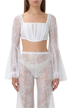 CHARO RUIZ IBIZA Top, Dame, Hvid, M, Elegant Blonde Top til Kvinder