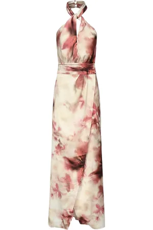 Guess Kjole, Dame, Flerfarvet, XS, Blomstret Maxi Kjole med Dyb V-Hals