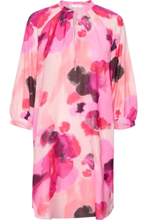 INWEAR Kjole, Dame, Lyserød, M, Bomuld, Watercolor Drops Tunika Kjole