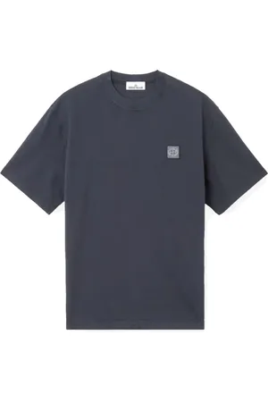Stone Island Top, Herre, Blå, M, Bomuld, Kæmmet Bomuld Jersey Kortærmet T-shirt