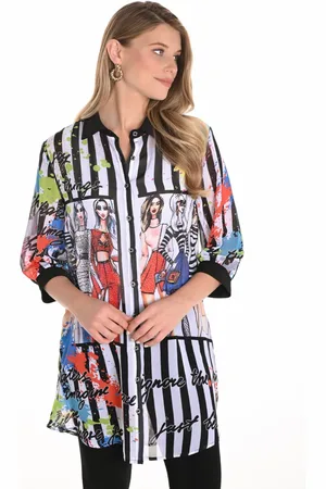 Frank Lyman Bluser & Skjorter, Dame, Flerfarvet, M, Polyester, Vævet Topbluse Sort Orange