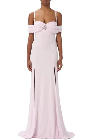 Elisabetta Franchi Kjole, Dame, Lyserød, S, Polyester, Elegant Sort Maxi Kjole