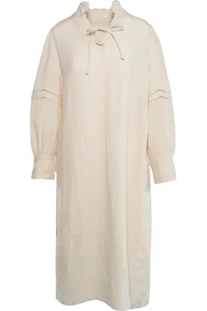 Hest Kjole, Dame, , XS, Linned, Elegant Linned V-Hals Kjole