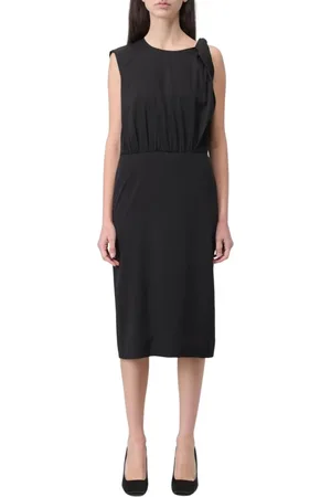 Sportmax Kjole, Dame, Sort, L, Uld, Elegant Sort Midi Kjole