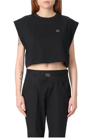 Twin-Set Top, Dame, Sort, XS, Uld, Elegant Sort Top