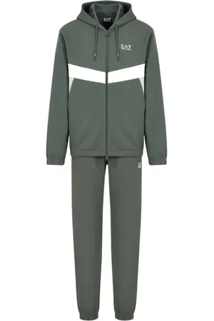 EA7 Sport, Herre, Grøn, L, Bomuld, Grå Sporty Tracksuit Sæt