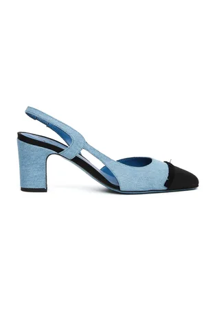 ROBERTO FESTA Sko, Dame, Blå, 36 EU, Jeans stof sort slingback Ficus