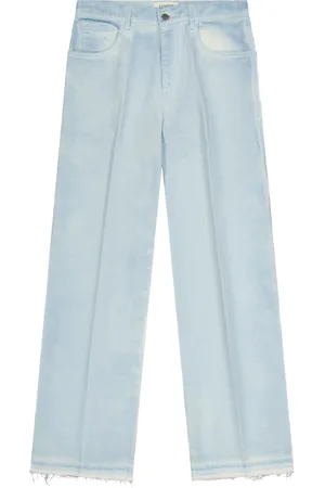 LANEUS Jeans, Herre, Blå, W29, Bomuld, Løse Gabardine Baggy Jeans i Sky