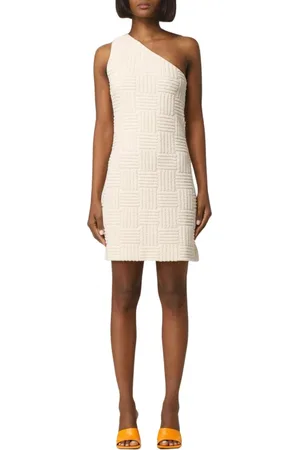 Bottega Veneta Kjole, Dame, , L, Uld, Elegant One-Shoulder Mini Kjole