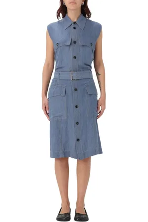 Bottega Veneta Kjole, Dame, Blå, 2XS, Denim, Moderne Denim Kjole til Kvinder