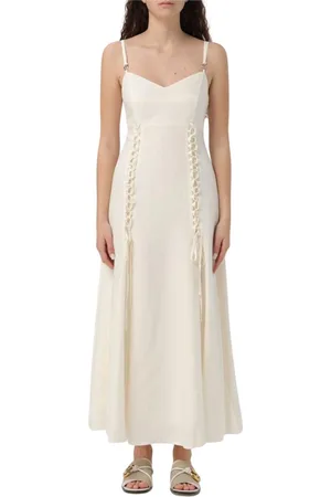 Twin-Set Kjole, Dame, , L, Uld, Elegant LaceUp Maxi Kjole