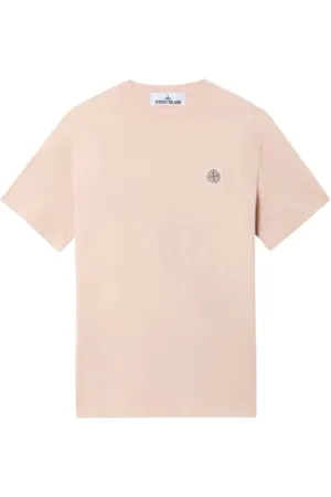 Stone Island Top, Herre, Lyserød, M, Bomuld, Kæmmet bomuld Jersey T-shirt i Rosa Antico
