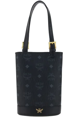 MCM Taske, Dame, Blå, ONE SIZE, Uld, Ikonisk Aren Tote Bucket Taske