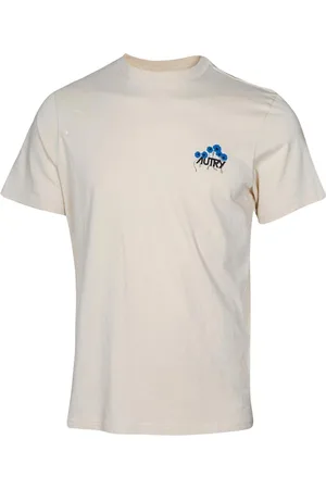 Autry Top, Herre, , L, Bomuld, Blomsterprint Bomuld T-shirt Creme