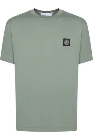 Stone Island Top, Herre, Grøn, XL, Bomuld, Ikonisk Logo Salviegrøn T-shirt