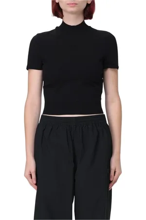 Alexander Wang Top, Dame, Sort, M, Bomuld, Sort Cropped Tee Korte Ærmer