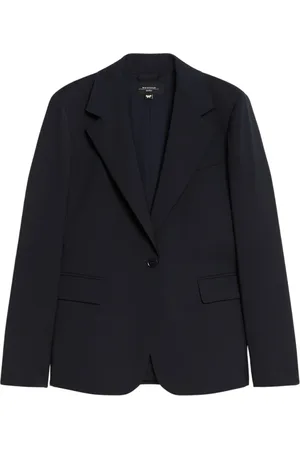 Max Mara Jakke, Dame, Blå, L, Klassisk blazer med feminin silhuet