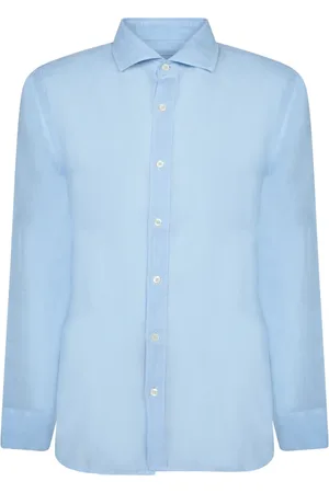 120% Lino Skjorte, Herre, Blå, XL, Linned, Slim Fit Aqua Linnedskjorte