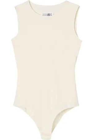 Maison Margiela Top, Dame, Hvid, L, Hvid Ærmeløs Viskose Top