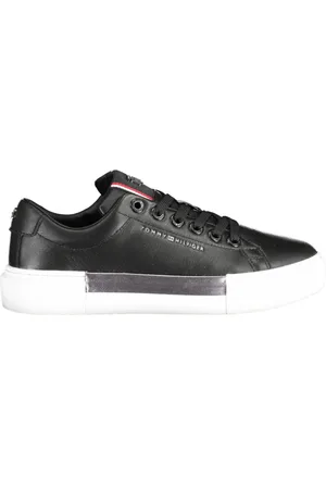 Tommy Hilfiger Sko, Dame, Sort, 36 EU, Sporty Sorte Sneakers med Kontrastdetaljer