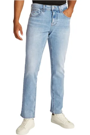 Tommy Hilfiger Jeans, Herre, Blå, W38 L32, Bomuld, Slim bomuld stræk jeans - Blå