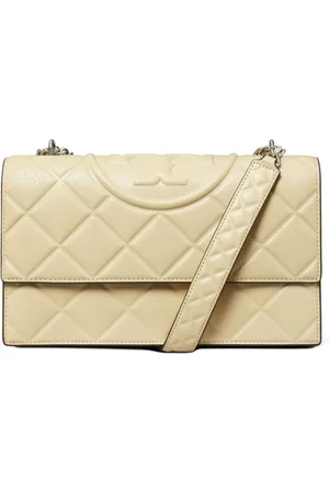 Tory Burch Taske, Dame, , ONE SIZE, Uld, Luksuriøs Læder Skuldertaske Giallo