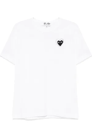 Comme des Garçons Top, Dame, Hvid, S, Sorte T-shirts og Polos