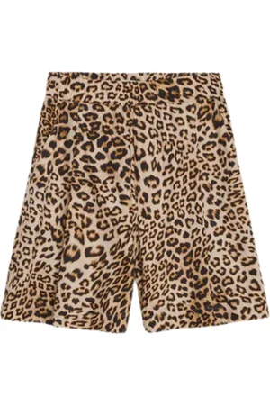 A PAPER KID Shorts, Herre, Brun, XL, Bomuld, Animal Print Bermuda Shorts