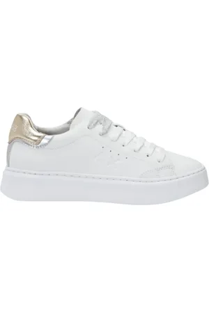 sun68 Sko, Dame, Hvid, 37 EU, Uld, Grace Leather Sneakers i Hvid/Guld