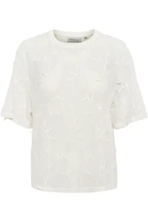 Karen by Simonsen Top, Dame, Hvid, L, Polyester, Hvid Oversized Tee Bluse