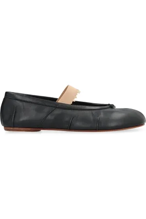 Maison Margiela Sko, Dame, Sort, 36 EU, Læder, Ikoniske Tabi Læder Ballet Flats