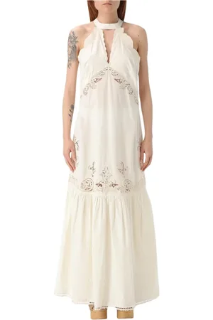 Twin-Set Kjole, Dame, , M, Elegant Ivory Midi Kjole