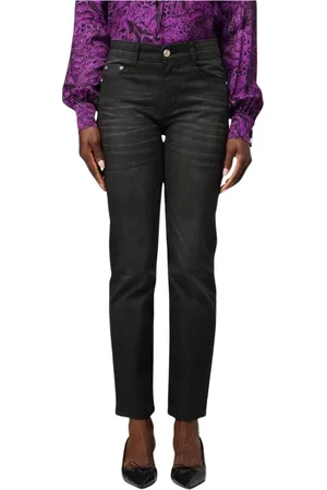 Roberto Cavalli Jeans, Dame, Sort, W27, Bomuld, Sorte Straight Leg Jeans Kvinder