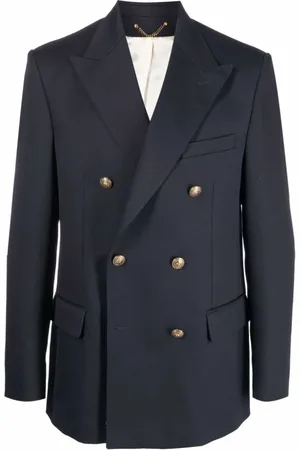 Golden Goose Jakke, Herre, Blå, L, Blå Dobbeltbrystet Blazer