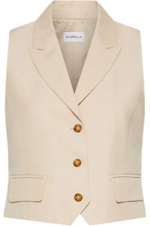 MARELLA Jakke, Dame, , S, Bomuld, Ecru Twill Ærmeløs Jakke