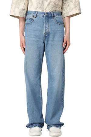 Jacquemus Jeans, Herre, Blå, W32, Denim, Klassiske Straight-Leg Denim Jeans