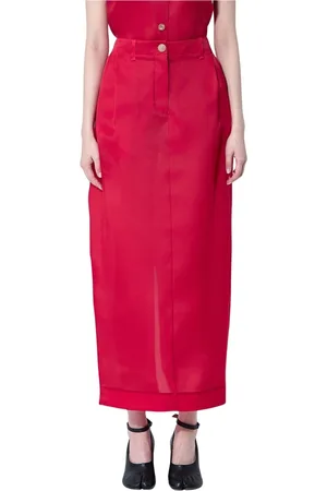 Khaite Nederdel, Dame, Rød, 2XS, Organza, Silk Organza Maxi Nederdel