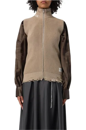Maison Margiela Strik, Dame, , M, Bomuld, Strikket Lynlås Vest