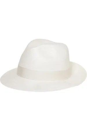 Borsalino Tilbehør, Dame, Hvid, M, Gul Fedora Hat til Kvinder