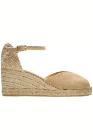 Castaner Sko, Dame, , 37 EU, Jute, Peep-toe sandal med jute kilehæl