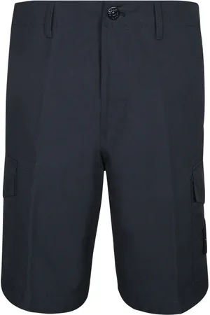 Stone Island Shorts, Herre, Blå, W30, Bomuld, Blå Canvas Bermuda Shorts med knaplukning