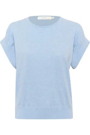 INWEAR Top, Dame, Blå, XL, Bomuld, Blød Bomuldstop Windsurfer Melange