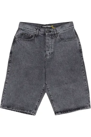 IUTER Shorts, Herre, Grå, W28, Denim, Baggy Denim Shorts Grå Blegede