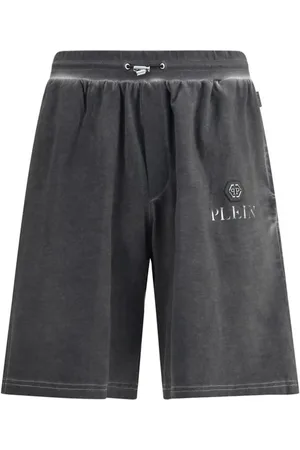 Philipp Plein Shorts, Herre, Sort, L, Bomuld, Logo Plaque Jogging Shorts