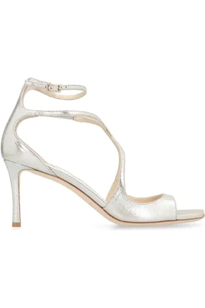 Jimmy Choo Sko, Dame, Gul, 38 1/2 EU, Læder, Lædersandaler med justerbar ankelrem