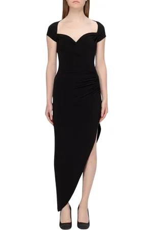 Norma Kamali Kjole, Dame, Sort, S, Elegant Sort Midi Kjole