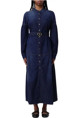 Twin-Set Kjole, Dame, Blå, 2XS, Denim, Premium Denim Kjole til Kvinder