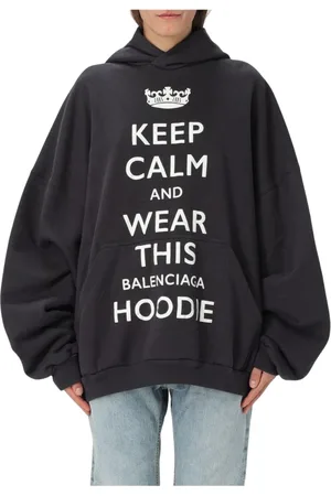 Balenciaga Sweathshirts & Hoodies, Dame, Sort, XS, Bomuld, Luksuriøs Sort Hoodie Oversized